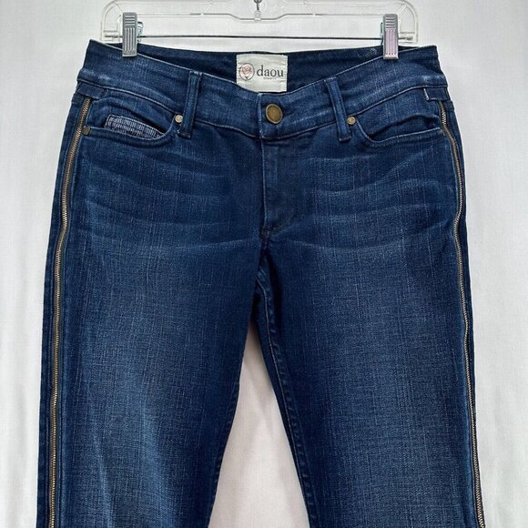 Daou Denim Co. Jeans Womens Sz 28 Low Rise Skinny Dark Washed Stretch Blue - Picture 7 of 15